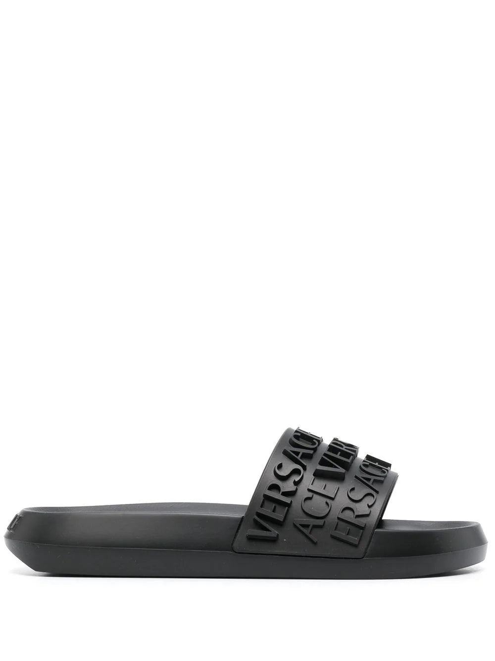 Versace logo-strap flat slides