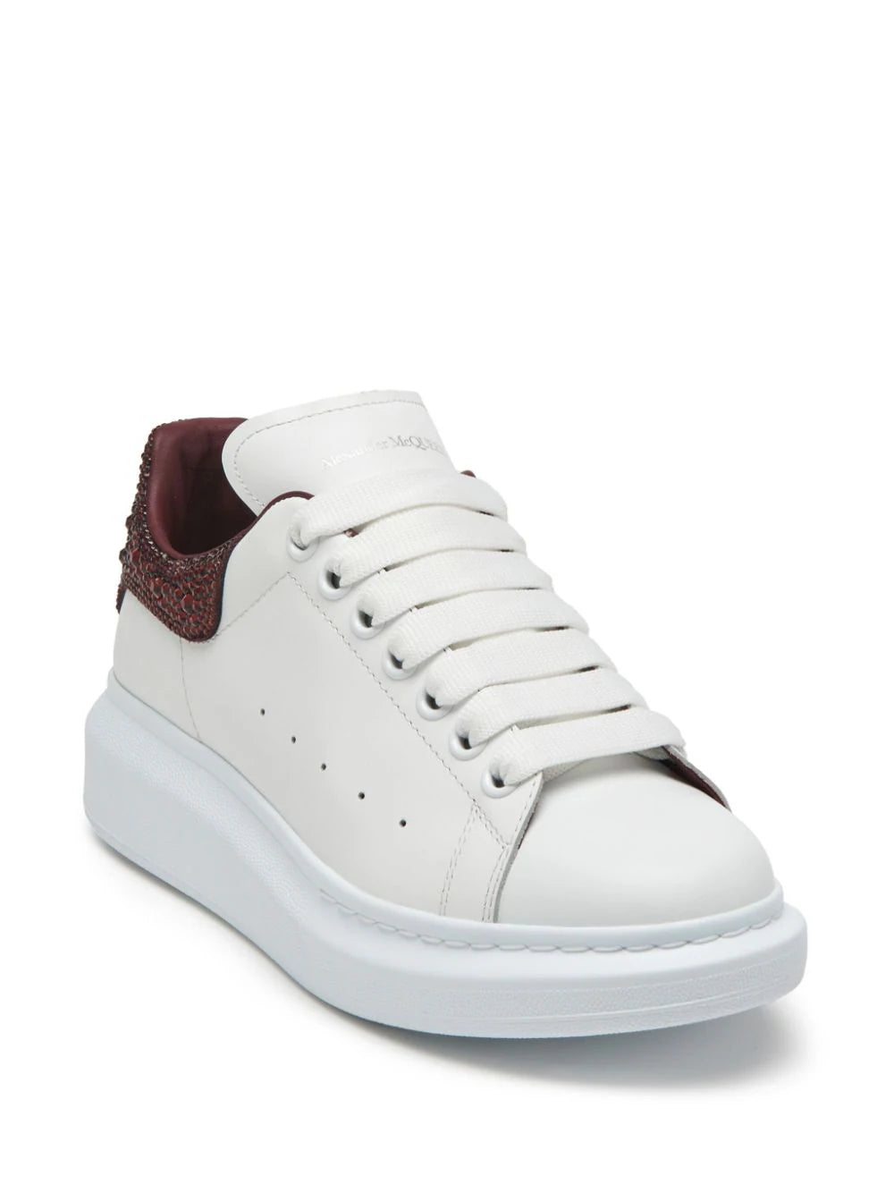 Alexander McQueen Oversized White Dark Burgundy Crystal (Women's)