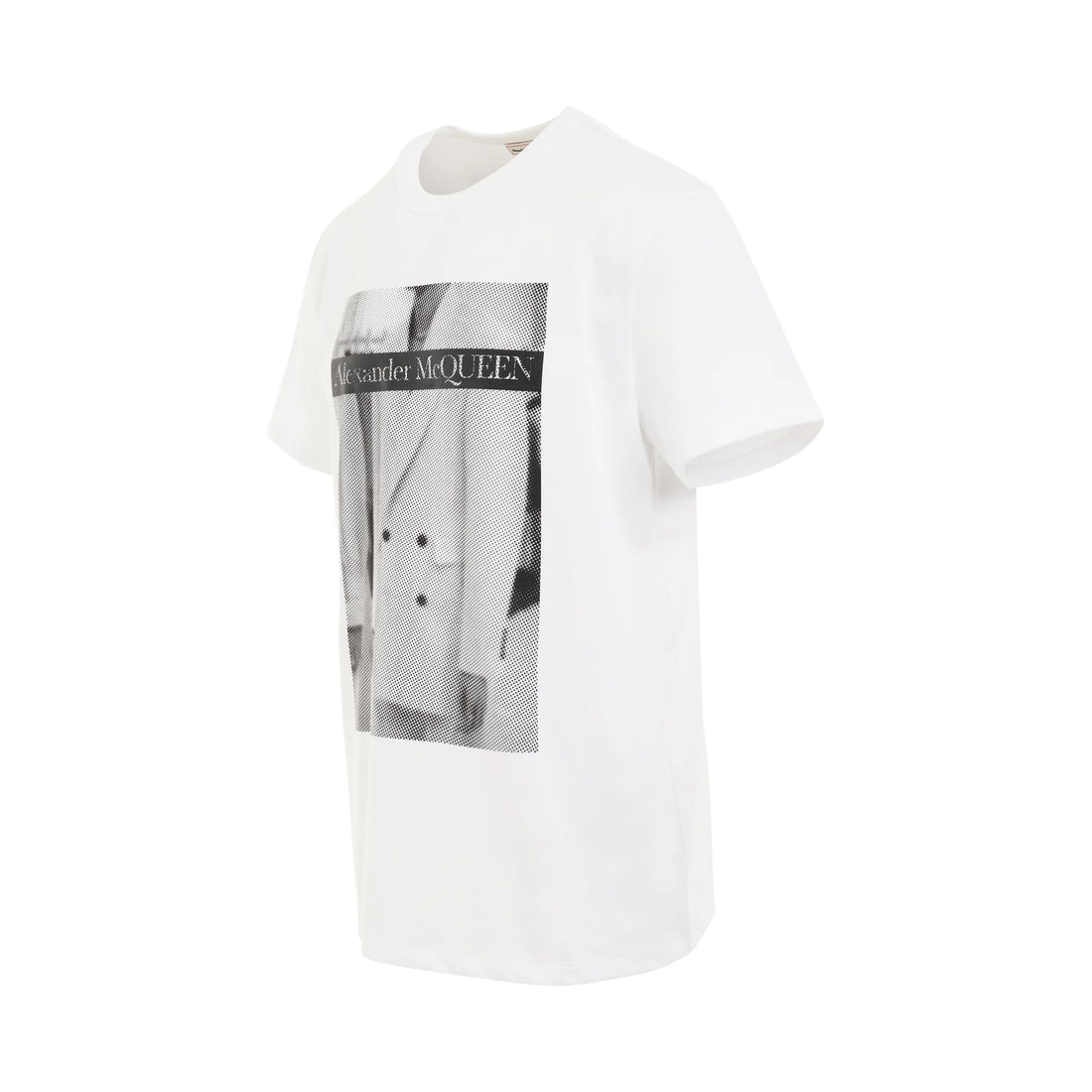 ALEXANDER MCQUEEN Atelier Print Jersey T-Shirt in White/Black