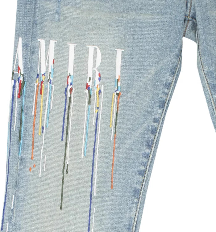 Amiri Paint Drip Logo Jean 'Clay Indigo'