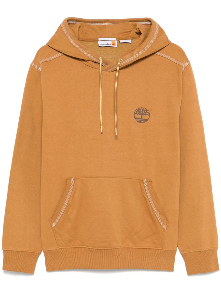Timberland Beige Hoodie In Cotton With Logo